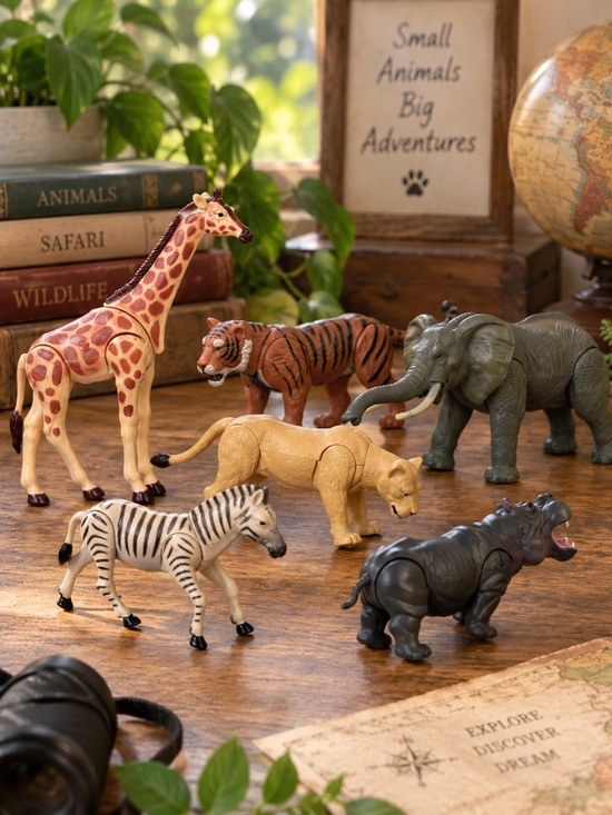 Toy Major Other - Vintage Toy Major Safari Animal Figures Lot 6 Giraffe Tiger Elephant Zebra Hippo